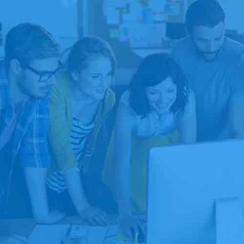 People looking at the computer