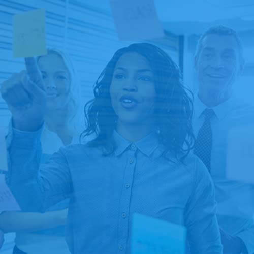 A woman pointing image